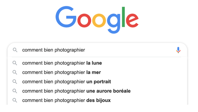 recherche suggérée Google pour veille SEO et contenus