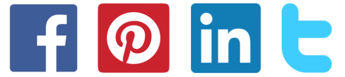 icônes partage réseaux sociaux Facebook Pinterest LinkedIn Twitter